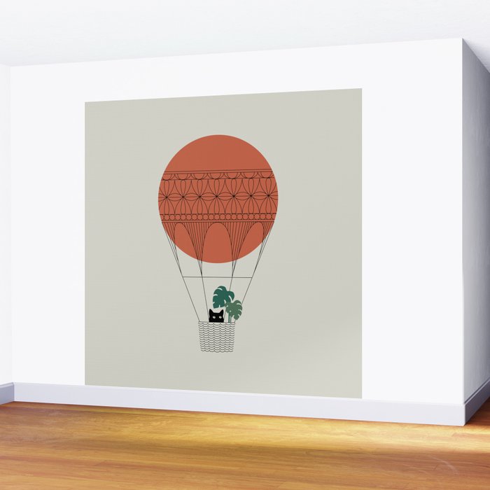 Cat Landscape 138: Hot Sun Balloon Wall Mural Gallery Image 2