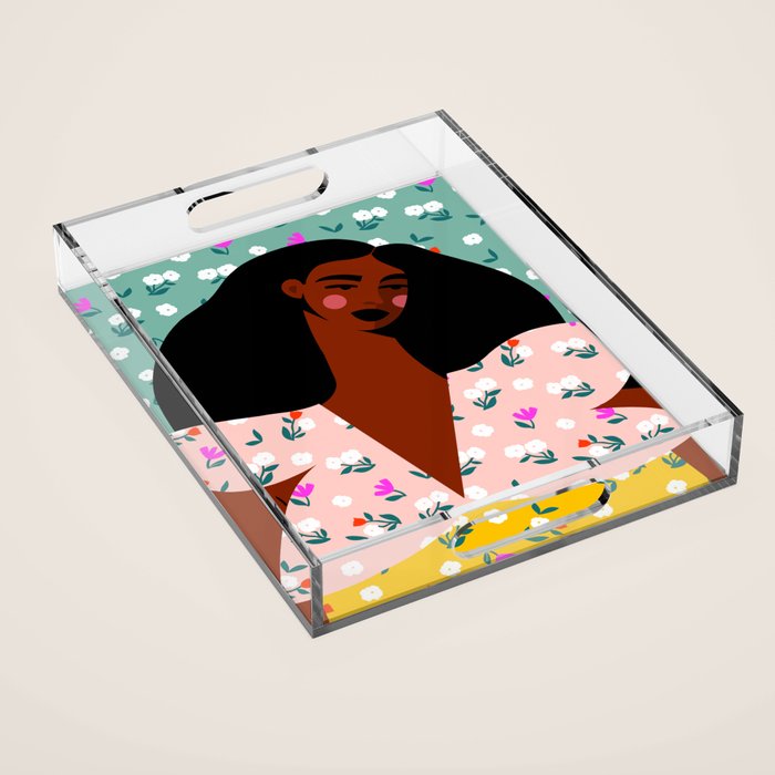 Dainty Floral Beauty Acrylic Tray Gallery Image 1