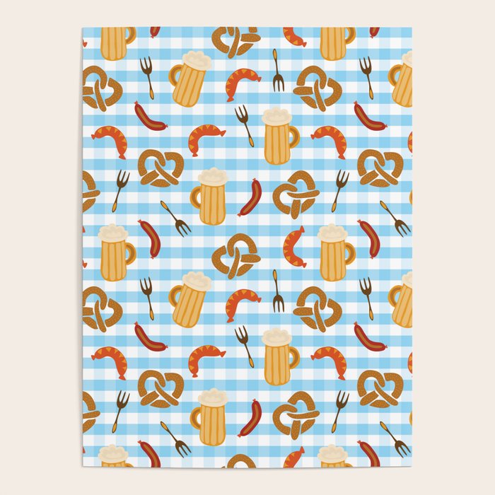 Oktoberfest Prezels Beer Sausages Poster Gallery Image 4