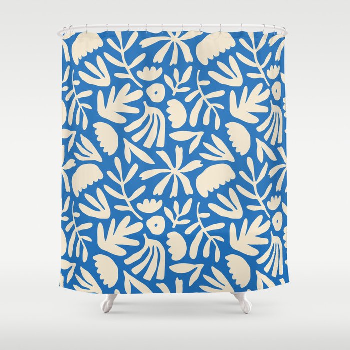 Organic nature flower shape art pattern Shower Curtain Gallery Image 1