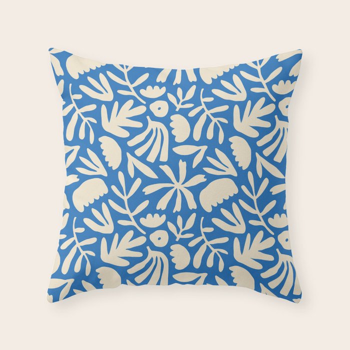 Organic nature flower shape art pattern Throw Pillow Gallery Image 6