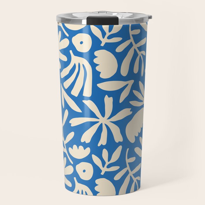 Organic nature flower shape art pattern Travel Mug Gallery Image 1