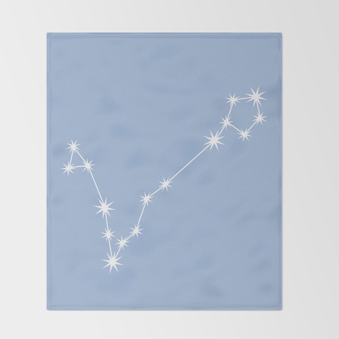 Pisces Zodiac Star Constellation Line Art Sky Blue Throw Blanket Gallery Image 2