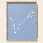 Pisces Zodiac Star Constellation Line Art Sky Blue Serving Tray Gallery Image 1