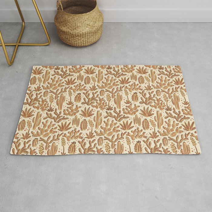 Cactus Desert - gold and copper Rug Gallery Image 1
