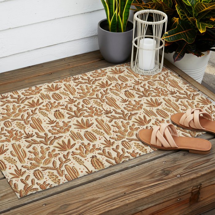 Cactus Desert - gold and copper Outdoor Rug Gallery Image 2