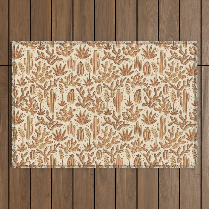 Cactus Desert - gold and copper Outdoor Rug Gallery Image 1
