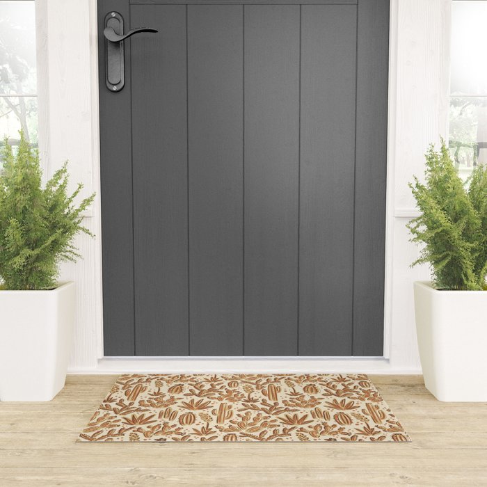 Cactus Desert - gold and copper Welcome Mat Gallery Image 3