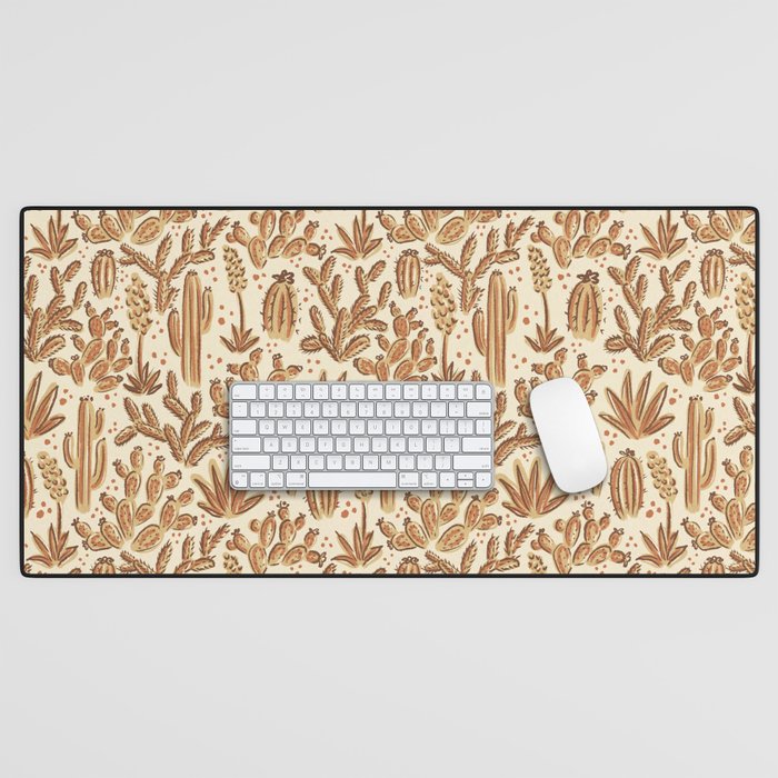 Cactus Desert - gold and copper Desk Mat Gallery Image 1