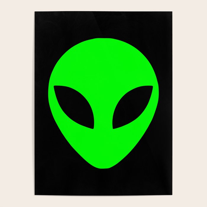 Black and Green Alien Head Shape Poster Gallery Image 4