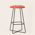 GOOD VIBES ONLY orange red black and white Stool Gallery Image 1