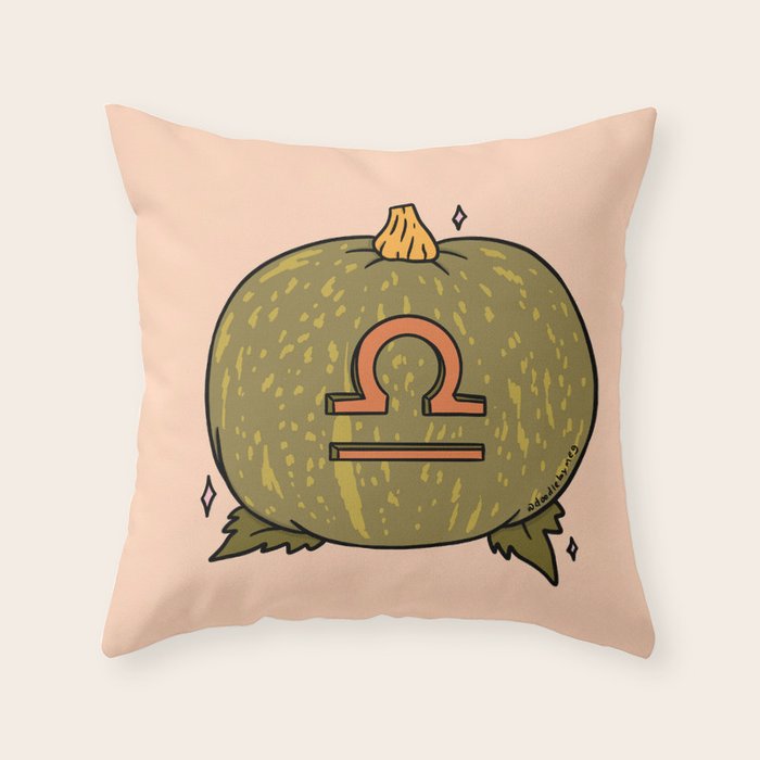 Libra Pumpkin Throw Pillow Gallery Image 1
