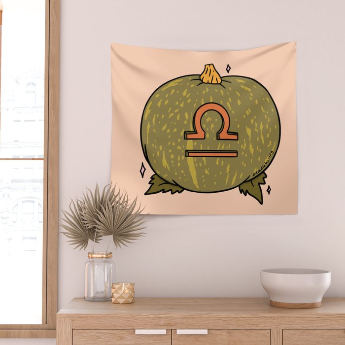 Libra Pumpkin Wall Tapestry Gallery Image 2