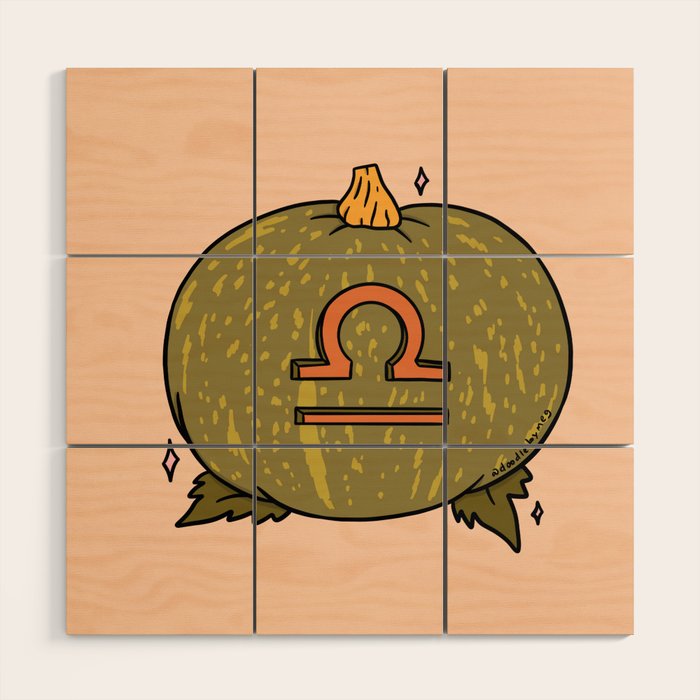 Libra Pumpkin Wood Wall Art Gallery Image 1
