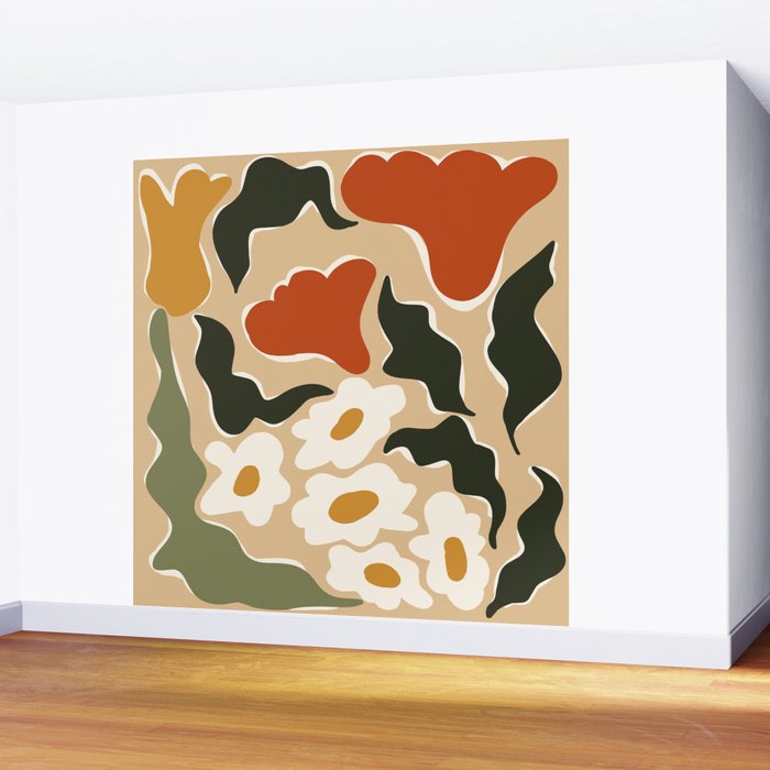 RETRO BOLD flowers  Wall Mural Gallery Image 2