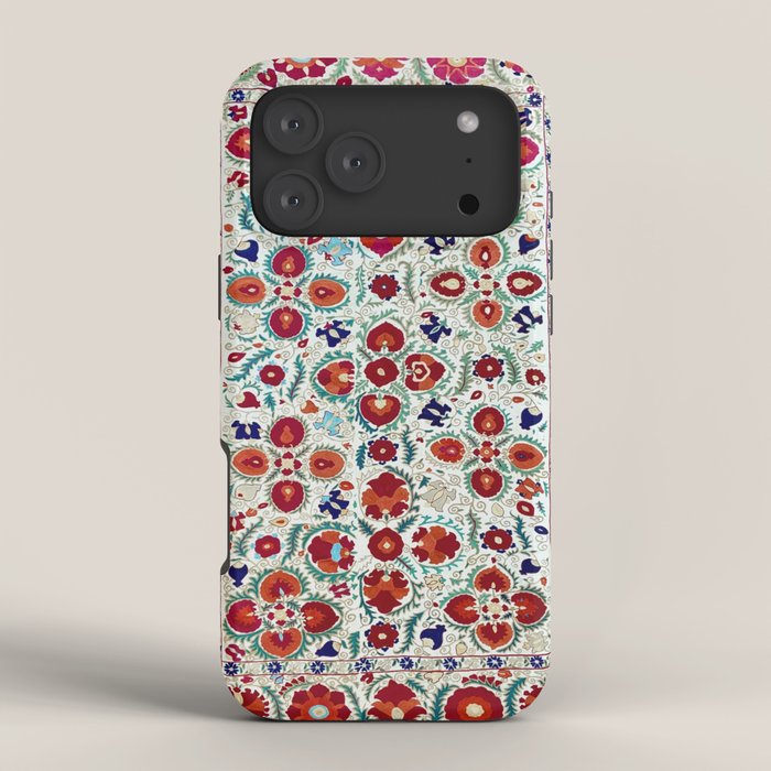 Antique Uzbek Suzani Embroidery Print iPhone Case Gallery Image 4