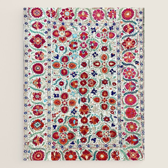 Antique Uzbek Suzani Embroidery Print Jigsaw Puzzle Gallery Image 1