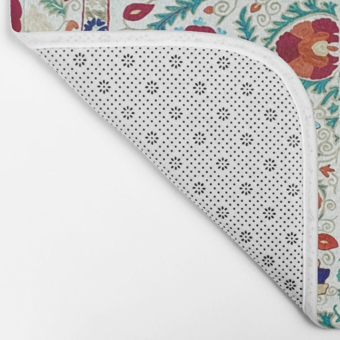 Antique Uzbek Suzani Embroidery Print Bath Mat Gallery Image 2