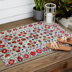 Antique Uzbek Suzani Embroidery Print Outdoor Rug Gallery Image 2
