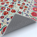 Antique Uzbek Suzani Embroidery Print Rug Gallery Image 4