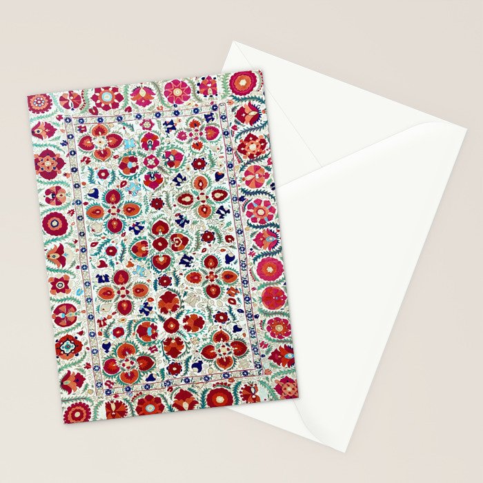 Antique Uzbek Suzani Embroidery Print Stationery Card Gallery Image 2