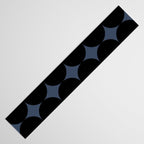 Circular Minimalism - Retro Blue Black Table Runner Gallery Image 3