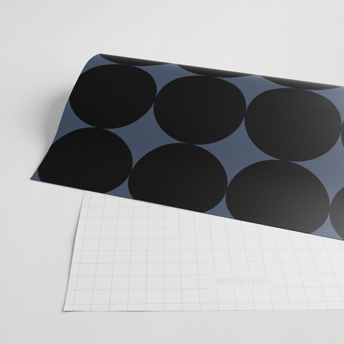 Circular Minimalism - Retro Blue Black Wrapping Paper Gallery Image 2