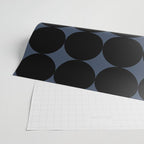 Circular Minimalism - Retro Blue Black Wrapping Paper Gallery Image 2