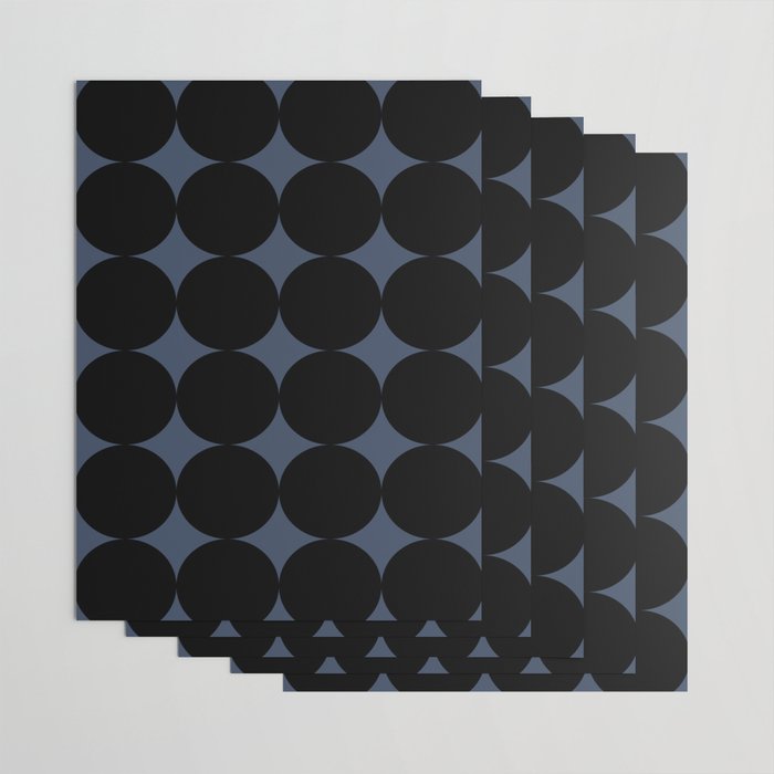 Circular Minimalism - Retro Blue Black Wrapping Paper Gallery Image 3