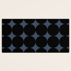 Circular Minimalism - Retro Blue Black Desk Mat Gallery Image 3