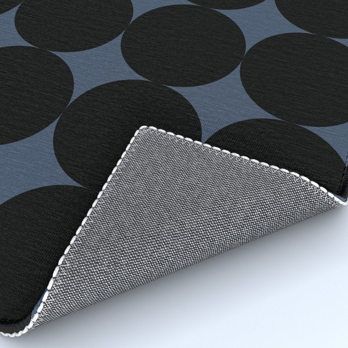 Circular Minimalism - Retro Blue Black Rug Gallery Image 4