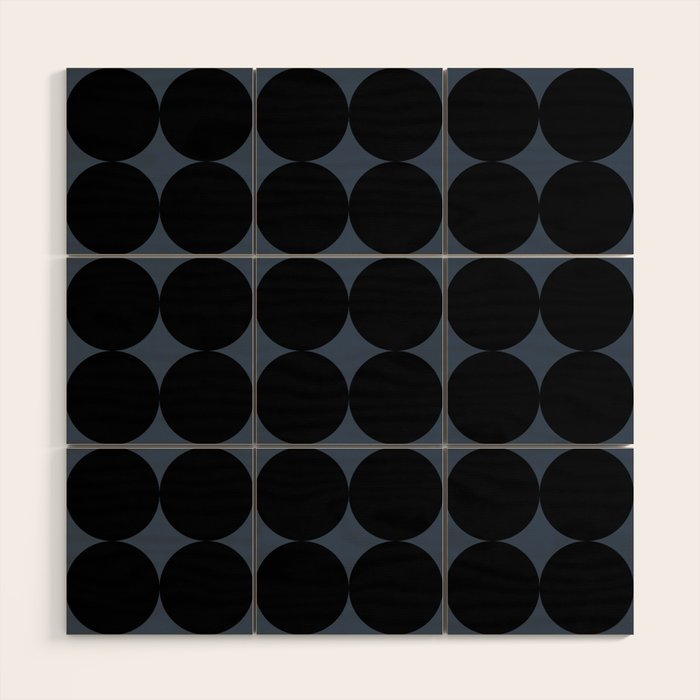 Circular Minimalism - Retro Blue Black Wood Wall Art Gallery Image 1