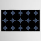 Circular Minimalism - Retro Blue Black Tablecloth Gallery Image 2