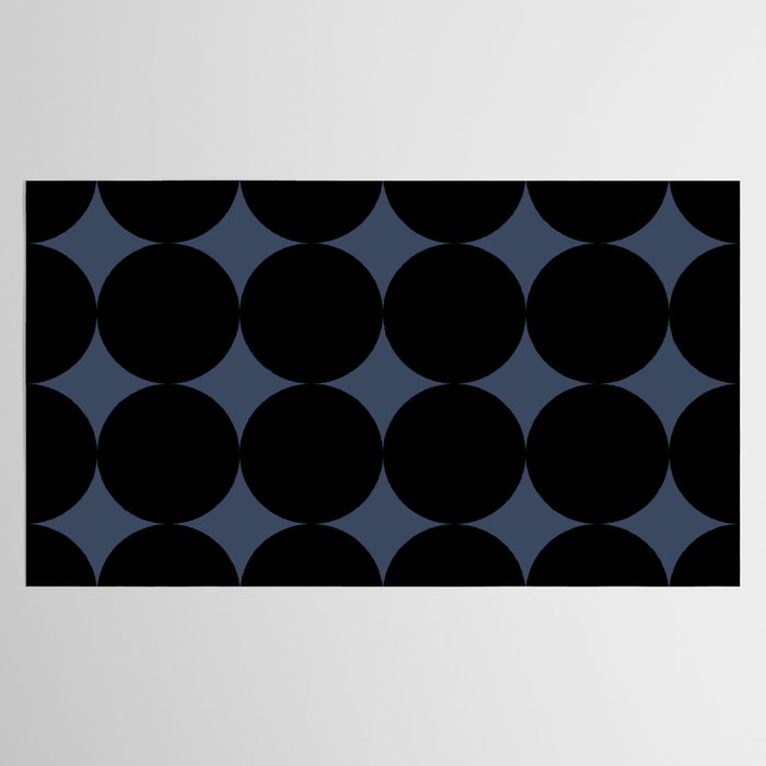 Circular Minimalism - Retro Blue Black Tablecloth Gallery Image 2