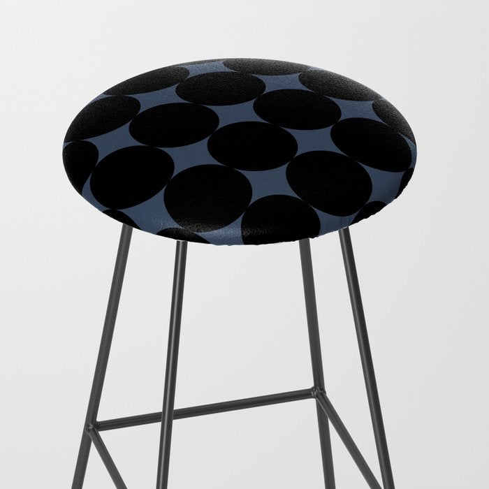 Circular Minimalism - Retro Blue Black Stool Gallery Image 2