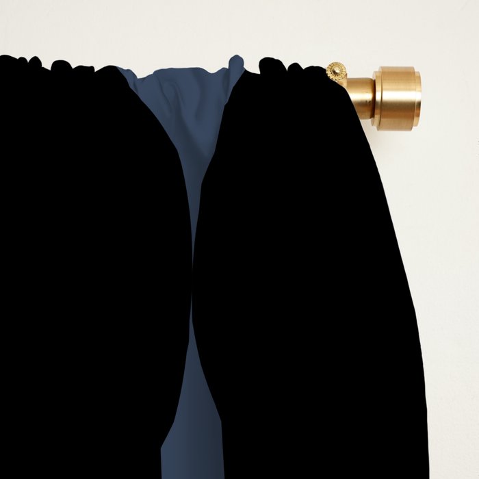 Circular Minimalism - Retro Blue Black Window Curtain Gallery Image 2