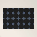 Circular Minimalism - Retro Blue Black Welcome Mat Gallery Image 1