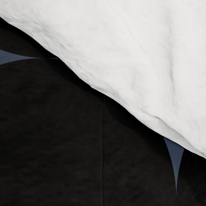 Circular Minimalism - Retro Blue Black Comforter Gallery Image 4