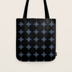 Circular Minimalism - Retro Blue Black Tote Bag Gallery Image 1