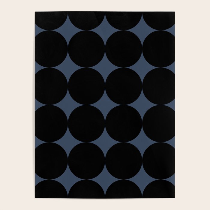 Circular Minimalism - Retro Blue Black Poster Gallery Image 4
