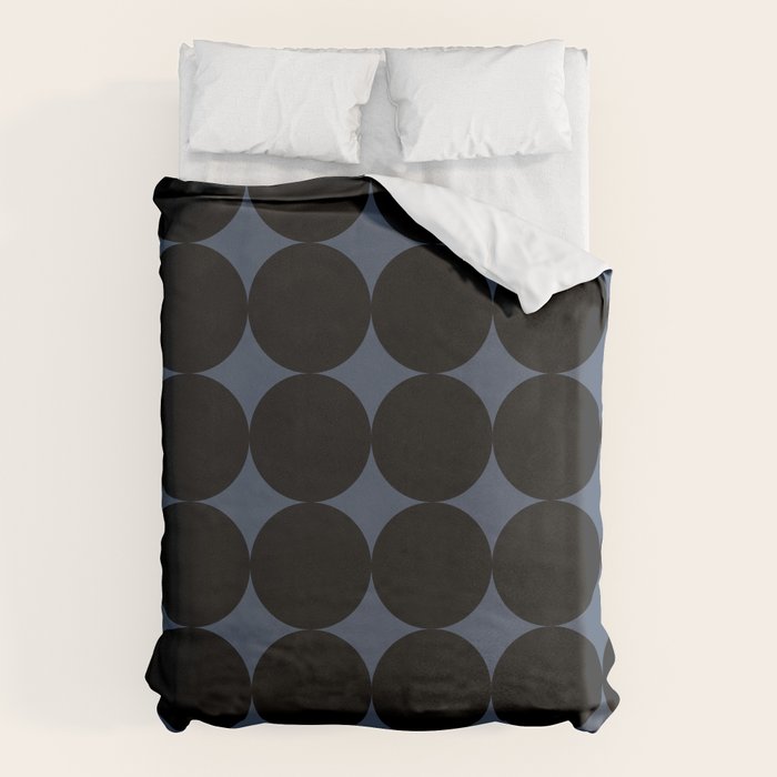 Circular Minimalism - Retro Blue Black Duvet Cover Gallery Image 6