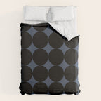 Circular Minimalism - Retro Blue Black Duvet Cover Gallery Image 6