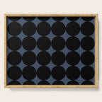 Circular Minimalism - Retro Blue Black Serving Tray Gallery Image 1