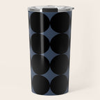 Circular Minimalism - Retro Blue Black Travel Mug Gallery Image 1