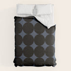 Circular Minimalism - Retro Blue Black Comforter Gallery Image 6