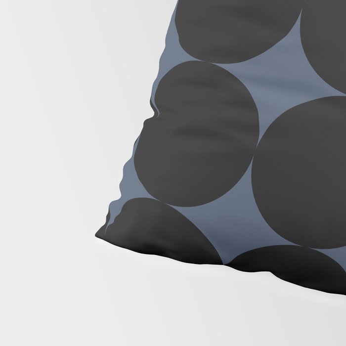 Circular Minimalism - Retro Blue Black Pillow Sham Gallery Image 4