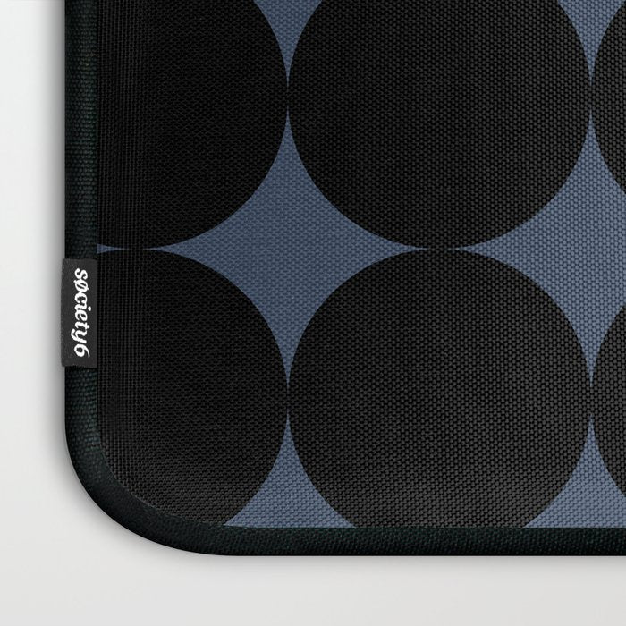 Circular Minimalism - Retro Blue Black Laptop Sleeve Gallery Image 3