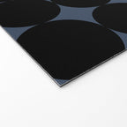 Circular Minimalism - Retro Blue Black Welcome Mat Gallery Image 2