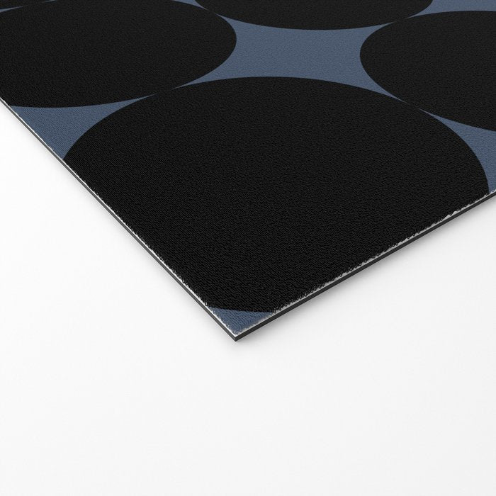 Circular Minimalism - Retro Blue Black Welcome Mat Gallery Image 2