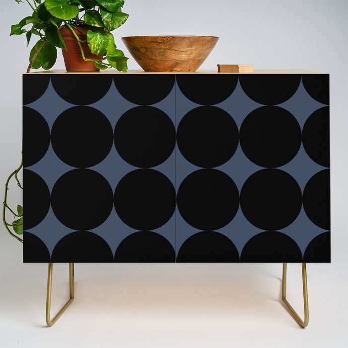 Circular Minimalism - Retro Blue Black Credenza Gallery Image 1